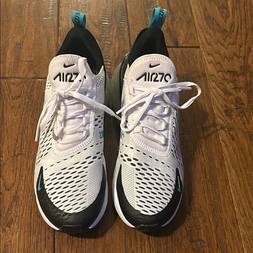 Nike Air Max 270 White and Black with Teal Accents